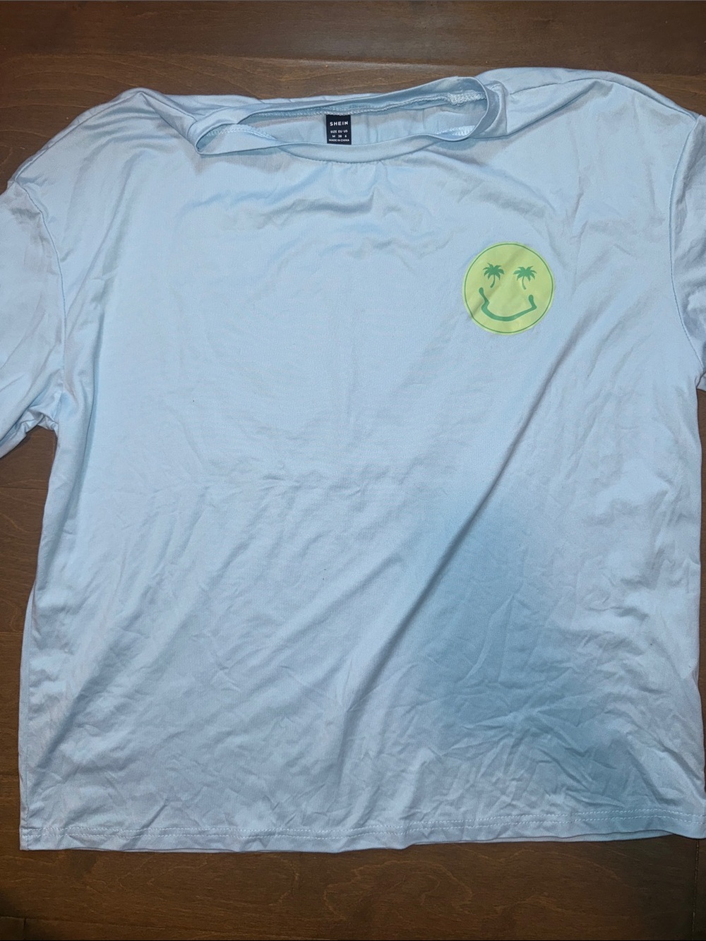 Unbranded Light Blue Smiley Palm-Graphic Tee
